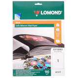 Фотобумага Lomond A4, 90г/м2, 25л, для струйной печати, белый, самоклеящаяся, покрытие матовое