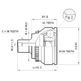 ШРУС наружний передний для AUDI 100/80/A6/V8 2.5D-4.2 1988-97г. +ABS, 38/30