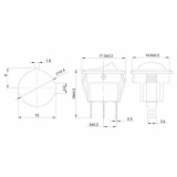 Выключатель клавишный круглый 250V 3А (3с) ON-OFF красн свет Micro (RWB-106, SC-214) инд уп 1 шт. REXANT