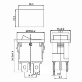 Выключатель клавишный 250V 6А (4с) ON-OFF красн свет Mini (RWB-207, SC-768) (в упак. 1шт.) REXANT