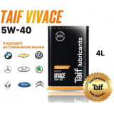 TAIF VIVACE 5W-40, ACEA: A3/B4, API: SN/CF, синтетическое Масло моторное, 4 л. # TAIF Lubricants™ 4603784791285