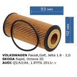 ФИЛЬТР МАСЛА С ПРОКЛАДКОЙ Passat,Golf, Jetta 1.8 - 2,0 л /  Audi Q5/A3/A4, 1.8TFSi 11> / SKODA Rapid. KRAUF* 2766741396410