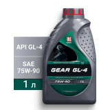 LUKOIL Масло трансмиссионное GEAR GL-4 , полусинтетическое, 75W-90, 1 л. * 4610080409776