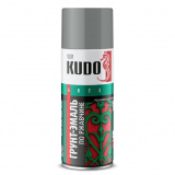Грунт-эмаль гладкая матовая по ржавчине Серая насыщенная 520 мл. # KUDO ™ 4606445029468