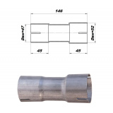 Соединитель трубы глушителя под хомут UNIVERSAL/для трубы d=45/50mm L=146mm