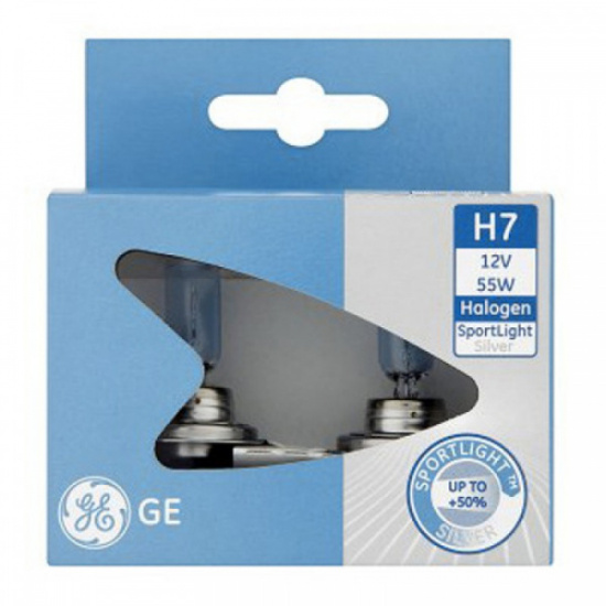 Лампа H7, 12V, 55W, PX26d Sportlight (General Electric) белый свет-голубой оттенок (остаток 1 лампа) - 1