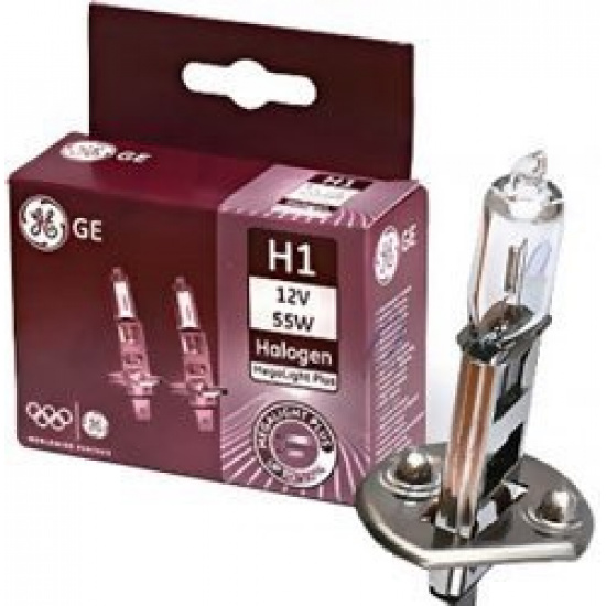 Лампа H1, 12V, 55W, P14,5s Megalight Plus 50, картон 2шт. (General Electric) GE* - 1