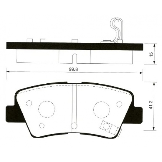 Колодки тормозные задние дисковые для HYUNDAI Solaris, i40, KIA Rio III,  с механическим датчиком износа - 1