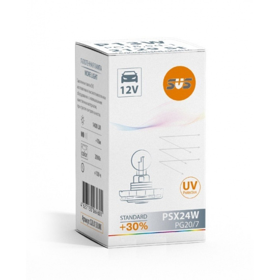 Лампа PG20/7, 12V, 24W, цоколь PSX24W SVS ( для ПТФ - Logan/Largus ). #SVS* 4627130064601 - 1