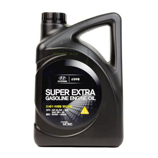 HYUNDAI Super Extra Gasoline 5W-30 полусинтетическое Масло моторное 4 литра - 1
