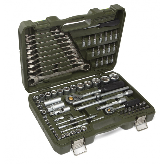 Набор головок 1/4", 1/2" с комбинированными ключами 82предм. - 1