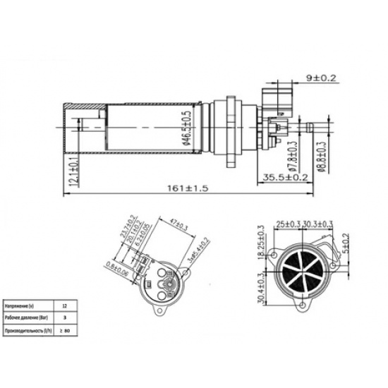 насос топливный электрический VW Passat 1.8/2.0i 16V 1988-1993г.г. - 1