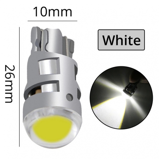 Лампа W5W 12v5w LED ( белая, яркая, светодиодная, автомобильная ) T10 COB стекло - 1