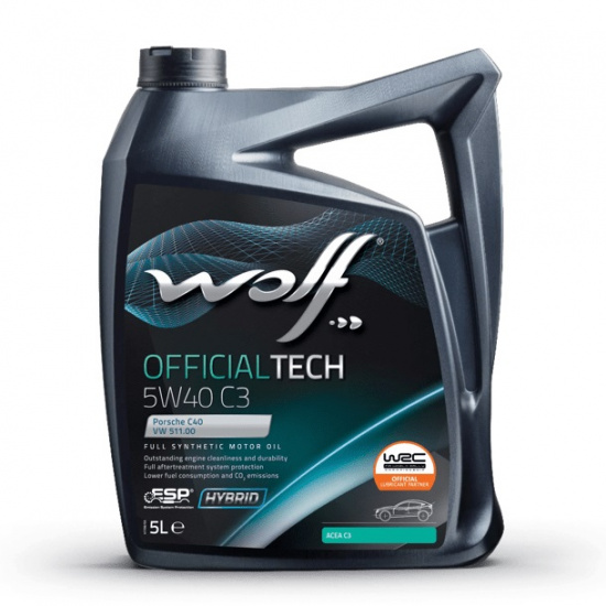 Wolf Officialtech SAE 5W-40, ACEA C3, ESP, HYBRID, синтетическое моторное масло 5 л. - 1
