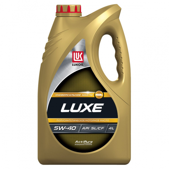 LUKOIL LUXE, SEMI-SYNTHETIC SAE 5W-40, API SL/CF, полусинтетика Масло моторное (4 литра) 4600103014025 - 1