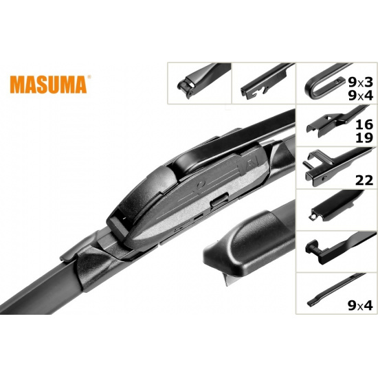 Щетка стеклоочистителя 24' (600мм) бескаркасная 1 шт MASUMA Nano Graphite - 1