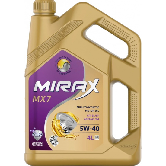 MIRAX MX7 синтетическое 5w40 API SL/SF, ACEA A3/B4  4л - 1